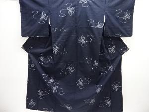 未使用品　巻物模様織り出し手織り紬着物